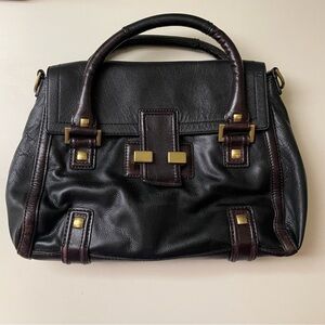 BR black leather purse